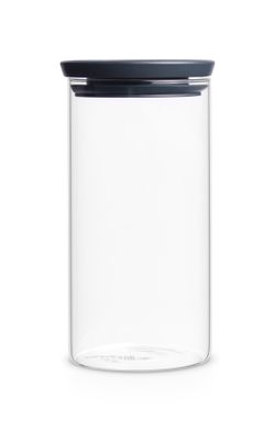 Bote apilable de vidrio 1,1 L Tapa Gris Oscuro Brabantia 100% Hermético