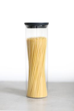 Bote apilable de vidrio 1,9 L Tapa Gris Oscuro Brabantia 100% Hermético