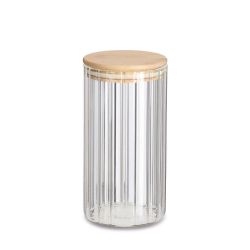 Bote Rayas con Tapa Bambú 0,85 L