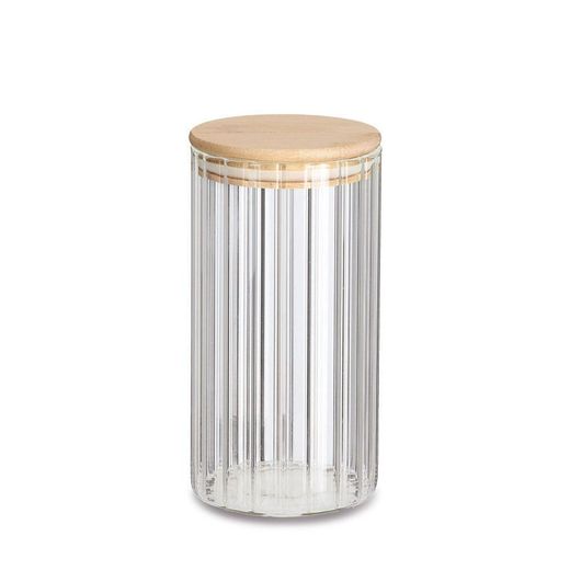 Bote Rayas con Tapa Bambú 0,85 L