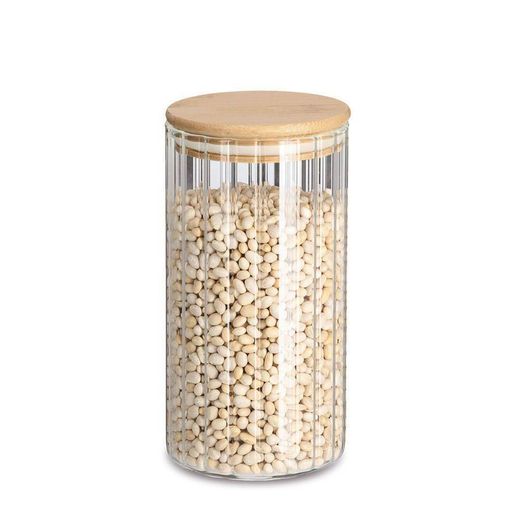 Bote Rayas con Tapa Bambú 0,85 L