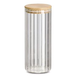 Bote Rayas con Tapa Bambú 1,1 L