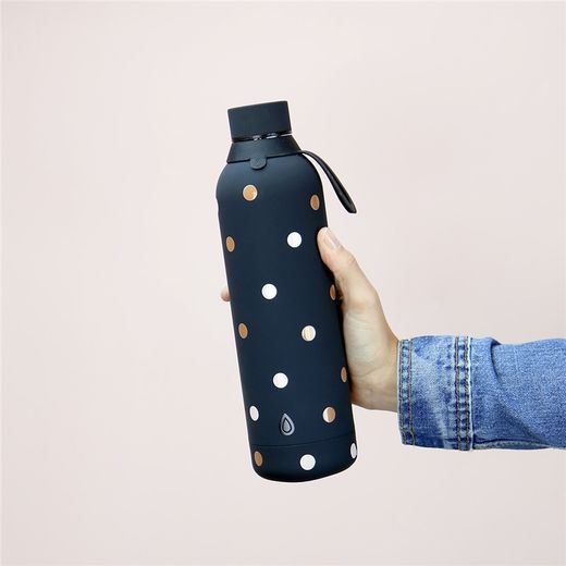 Botella Acero Inoxidable 710Ml Black Small Dots Creative Story