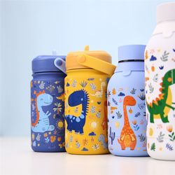 Botella Agua con Adaptador 330 ml Mustard Dinosaurs Creative Story