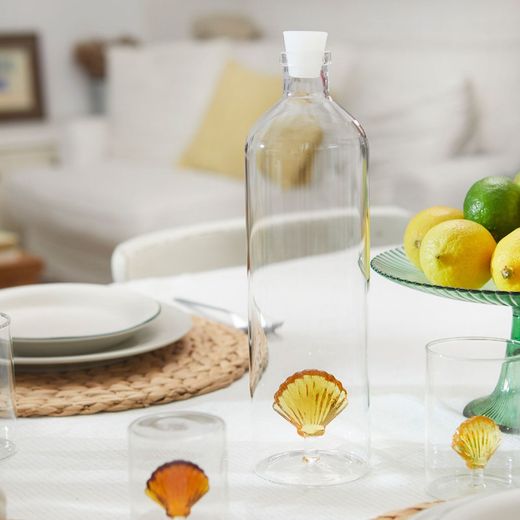 Garrafa de água amarela Shell Design 1,2 L Idéia de presente Balvi