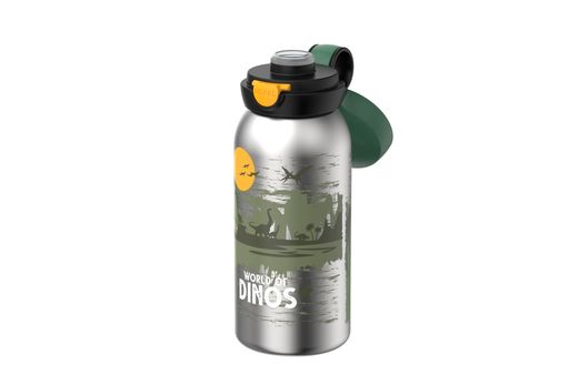 Botella Infantil Acero Inox tapa abatible 600 ml Dino Mepal
