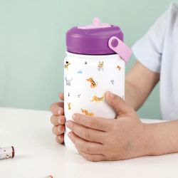 Botella Infantil Térmica 330 ml Chic Paws Ice Purple con Adaptador Infantil Creative Story