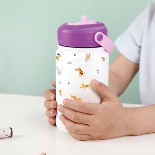 Botella Infantil Térmica 330 ml Chic Paws Ice Purple con Adaptador Infantil Creative Story