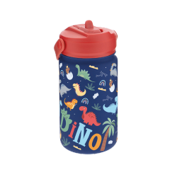 Botella Infantil Térmica 330 ml Dino Land Azul con Adaptador Infantil Creative Story