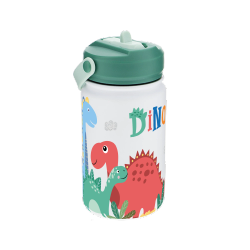 Botella Infantil Térmica 330 ml Dino Land Ice Green con Adaptador Infantil Creative Story