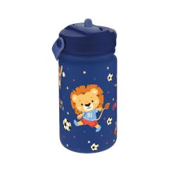 Botella Infantil Térmica 330 ml Fútbol Azul Oscuro con Adaptador Infantil Creative Story