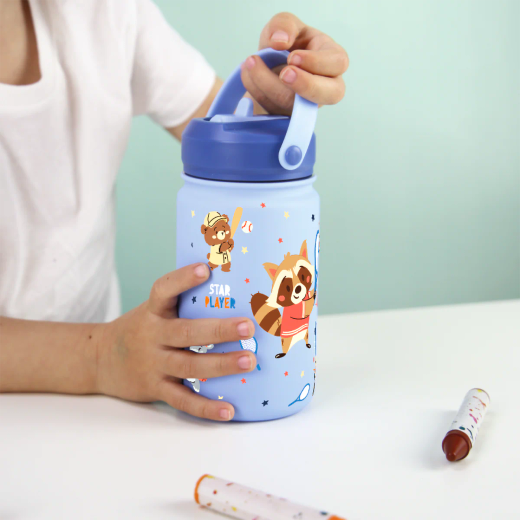 Botella Infantil Térmica 330 ml Tenis Azul Sky con Adaptador Infantil Creative Story