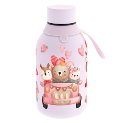 Botella Infantil Térmica 350 ml Coche Lovely Travellers Rosa Creative Story