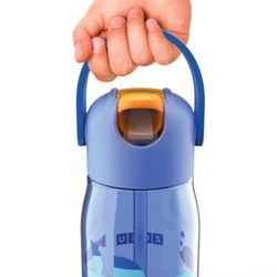 Bottiglia per bambini con paglia viola cavallo 400ml zoku