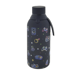 Botella Térmica 500 ml Neon Gamer Negra Interior Cerámico con 2 Tapones Creative Story