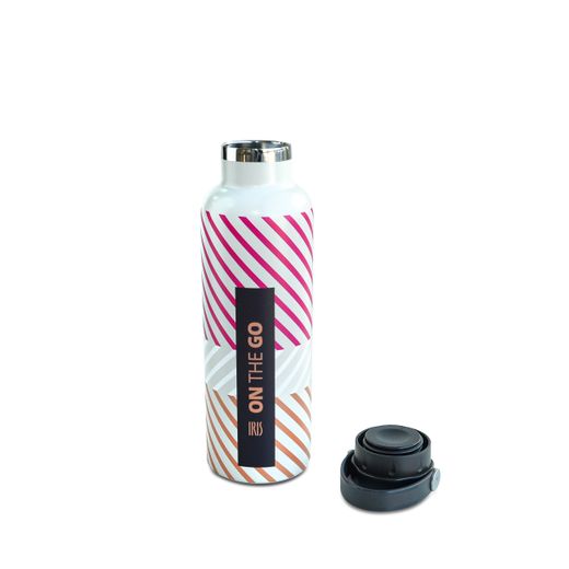 Botella térmica 750 ml fucsia fluor print on the go Iris