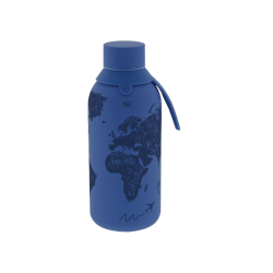 Botella Térmica 750 ml Sketch Maps Azul Oscuro Interior Cerámico con 2 Tapones Creative Story