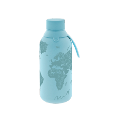 Botella Térmica 750 ml Sketch Maps Verde Emerald Interior Cerámico con 2 Tapones Creative Story
