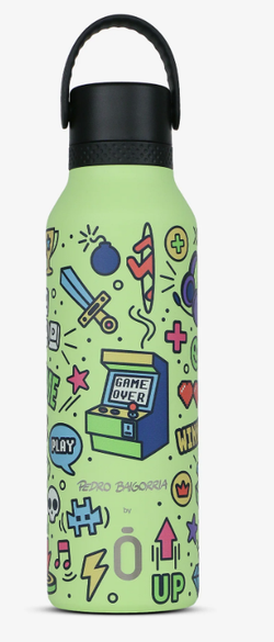 Botella térmica Runbott Mii 600ml Pedro Baigorria Retro Gamer Sharp Green