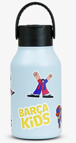Botella térmica Runbott Mii Futbol Club Barcelona Texture Stickers 350ml Powder Sky tapón sport