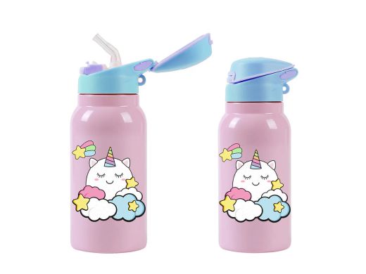 Garrafa Térmica Unicorn Kids 350 Ml Com Tampa Itotal Gift