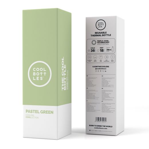 Botella Termo Pastel Green 750 ml Cool Bottle Alta Calidad