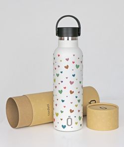 Runbott confetti hearts termosflaska 600ml kräm