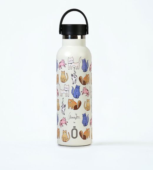 Runbott Maria Ysasi Cats Bottiglia termica bianca da 600 ml