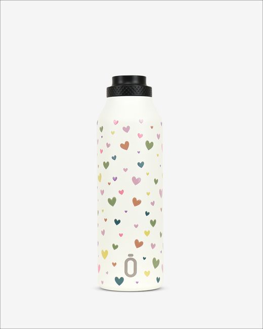 Botella Termo Runbott Original Mii Confeti Corazones 600Ml Nata