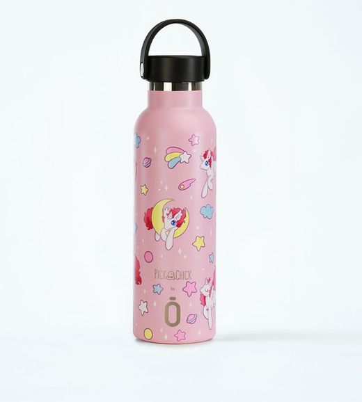 Garrafa térmica Runbott Pick Chick Kawaii Unicorn 600Ml