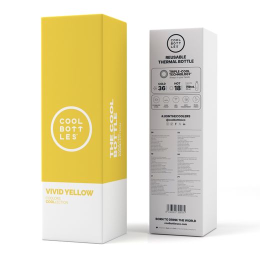Botella Termo Vivid Amarillo 750 ml Cool Bottle Alta Calidad