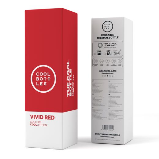 Botella Termo Vivid Rojo 750 ml Cool Bottle Alta Calidad