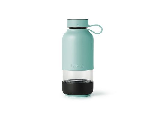 Garrafa para viagem lékue vidro turquesa 600 ml