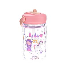 Botella Tritán Infantil Pajita 350 mlPink Magic Kingdom Creative Story