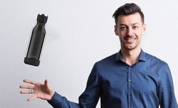Garrafa de vidro interior paz 500ml asobu preto