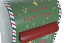 Buzón Decorativo de Metal 33 x 25,5 x 67 Reyes Magos Verde Navidad