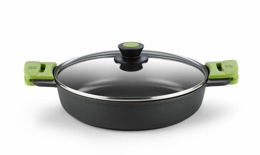 Caçarola prévia de 32 cm com tampa de vidro