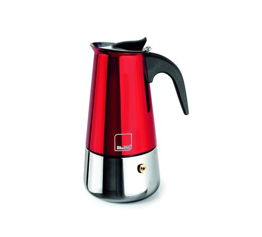 Cafetera Express Acero Inoxidable 10 Tazas Roja Ibili