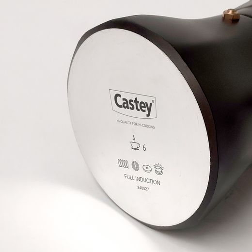 Cafetera Italiana Castey Gris Antracita Inducción 6 Tazas