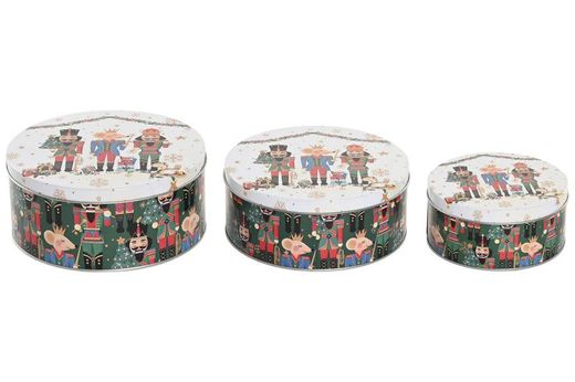 Metal Christmas Box Ideal Gift Set 3 Nutcrackers Ideal Gift