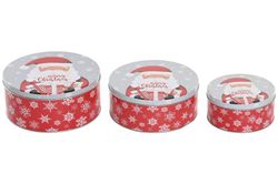Caja Metálica Navidad ideal Regalo Set 3 Papa Noel Ideal Regalo
