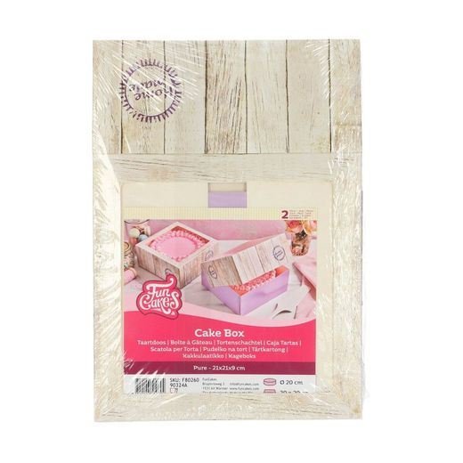 Pure funcakes design tårtlåda 21x21x9cm förpackning 2 enheter