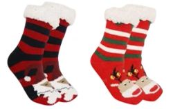 Calcetines Navideños de Poliéster Talla 36-42, 2 Diseños