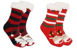 Calcetines Navideños de Poliéster Talla 36-42, 2 Diseños