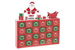 Advent Calendar Santa Green 30x4x30