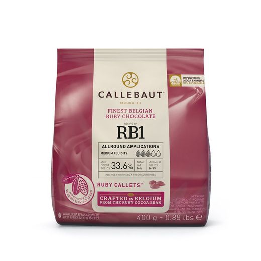 Callets σοκολάτα ρουμπίνι 400 gr callebaut