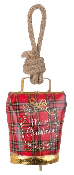 Campana de Navidad Wendi Campana Tartán Merry Christmas Bizzotto