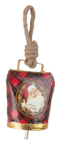 Campana de Navidad Wendi Campana Tartán Papá Noel Vin Bizzotto