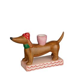 Christmas Candleholder in Sausage Dog Shape Tegel Edelmann