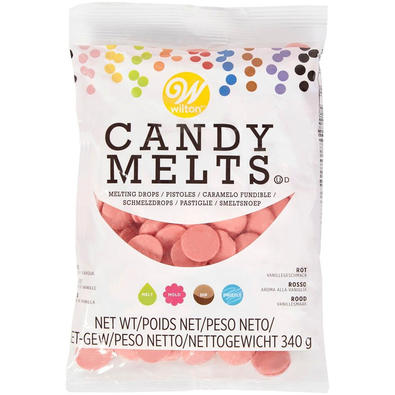 Køb online Candy Melts Red 340 grs Wilton til den bedste — Area Gourmet